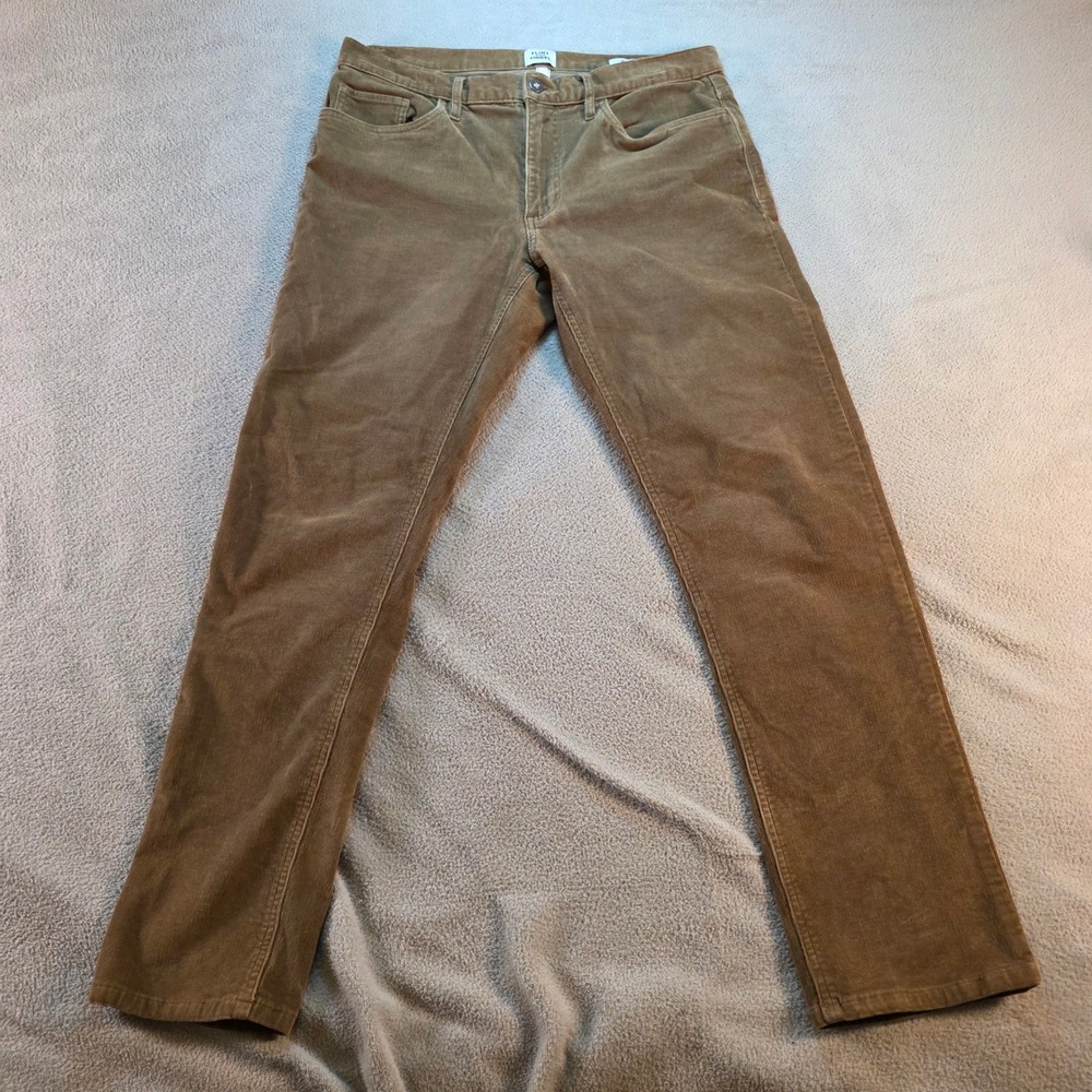 Flint and Tinder 365 Corduroy Pants Mens 33x30 Slim Fit Tan Brown 5-Pocket - Picture 2 of 6